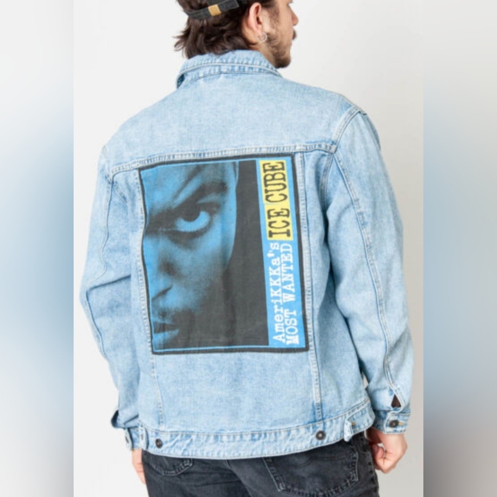 Licensed Ice Cube Jeans denim Trucker Jacket unisex SMALL EUC